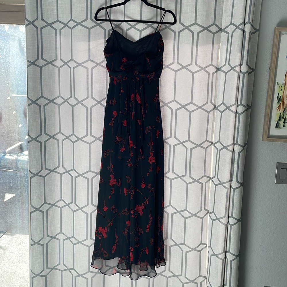 Vintage Betsy & Adam by Jaslene Black/Red Floral Formal Dress - Picture 4 of 9